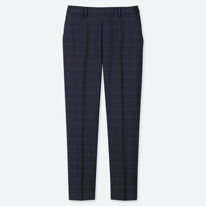 Uniqlo EZY Ankle Pants Navy Windowpane Size M